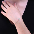 Gänseblümchen-Armband aus Sterlingsilber mit Vergoldung, 18 cm