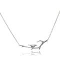 Halskette aus Sterlingsilber mit Vogel auf Ast, 40 cm