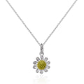 Vergoldet & Sterlingsilber Gänseblümchen Anhänger Halskette 40,5 - 56 cm