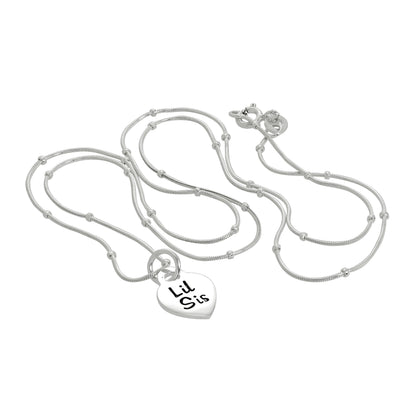 Anhänger aus Sterlingsilber mit kleiner Schwester und Herz, 16–24 Zoll
