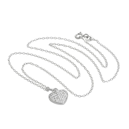 Halskette mit Herzanhänger aus Sterlingsilber und CZ-Kristallen 14–32 Zoll