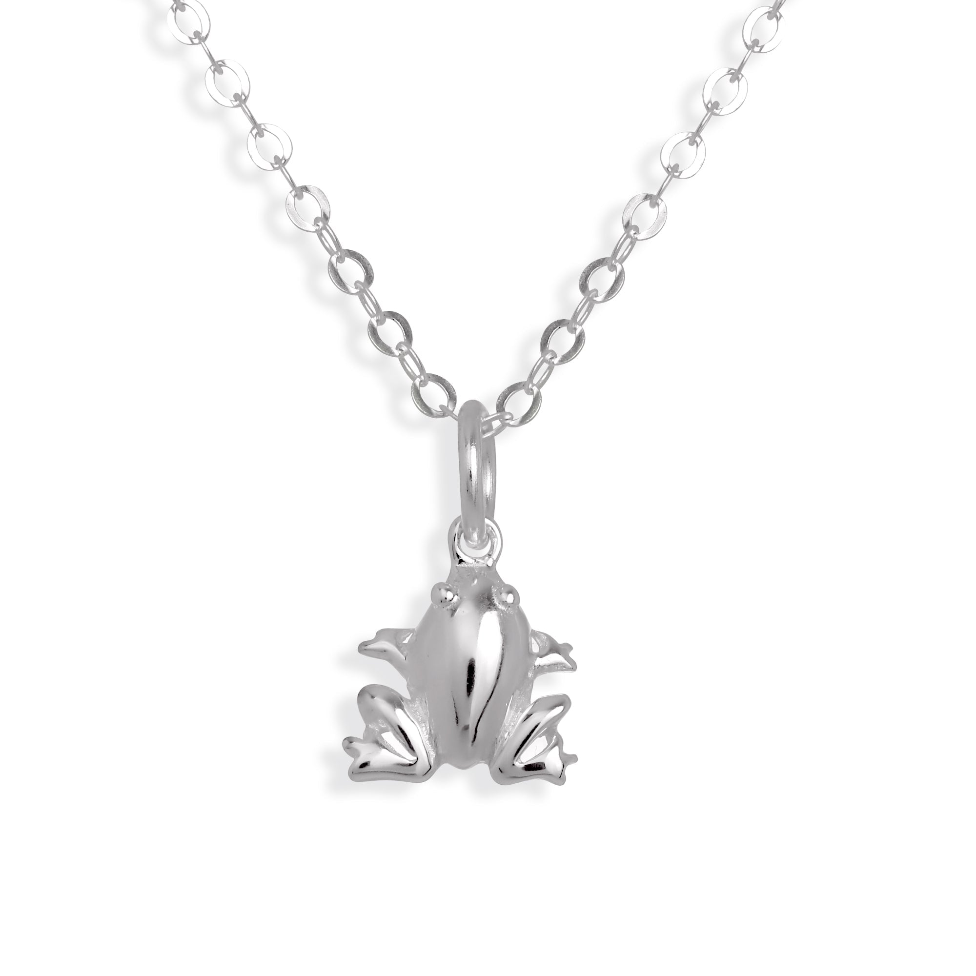 Sterlingsilber Frosch Halskette 16–22 Zoll
