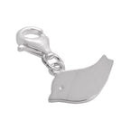 Einfacher flacher Sterlingsilber Vogel Clip on Charm