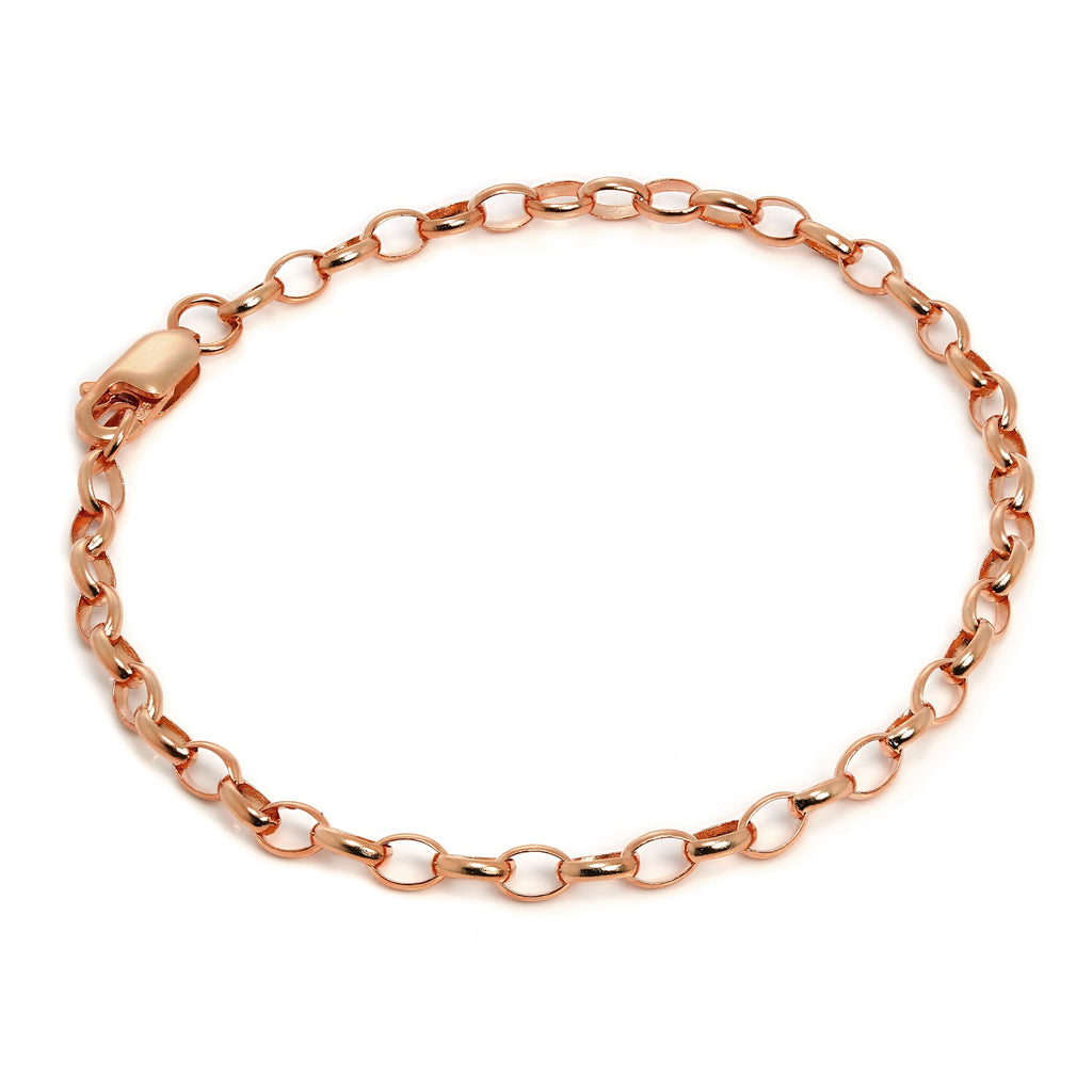 18 cm Rosévergoldet Sterlingsilber Belcher Kettte Armband