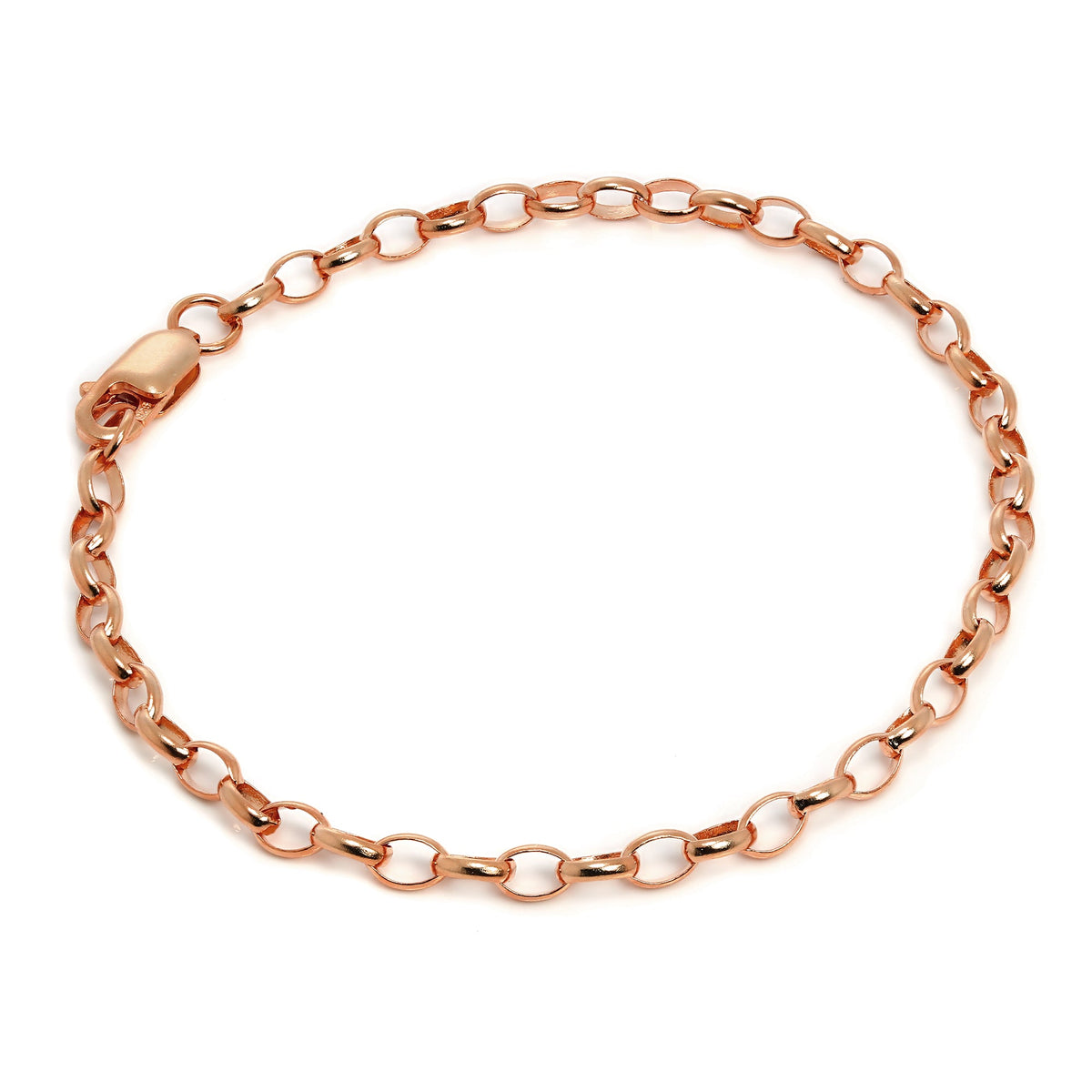 18 cm Rosévergoldet Sterlingsilber Belcher Kettte Armband