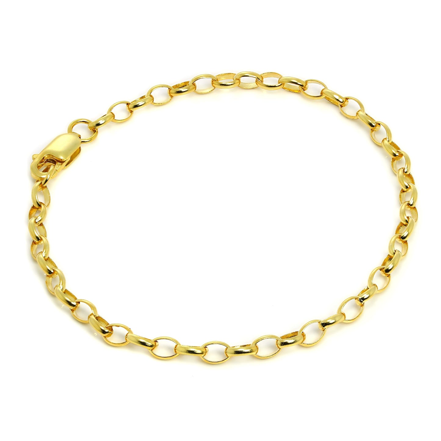 Vergoldet Sterlingsilber Belcher Kettte Armband - 18cm