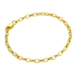 Vergoldet Sterlingsilber Belcher Kettte Armband - 18 cm