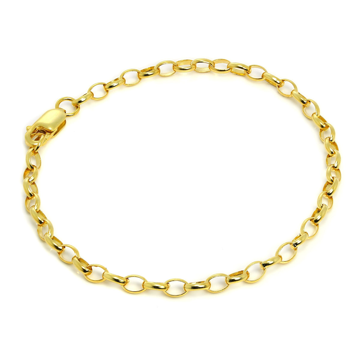 Vergoldet Sterlingsilber Belcher Kettte Armband - 18 cm