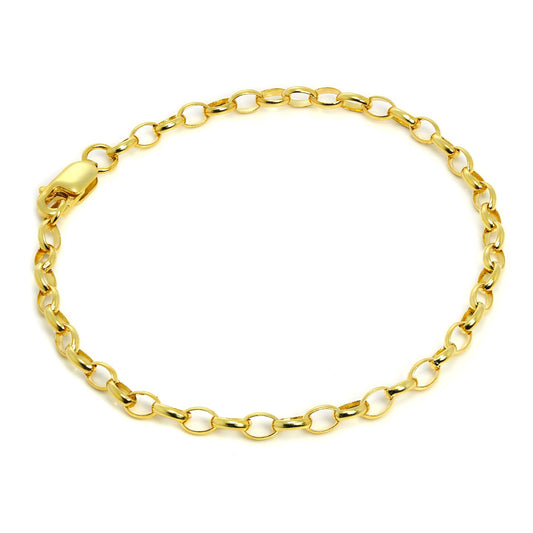 Vergoldet Sterlingsilber Belcher Kettte Armband - 18cm