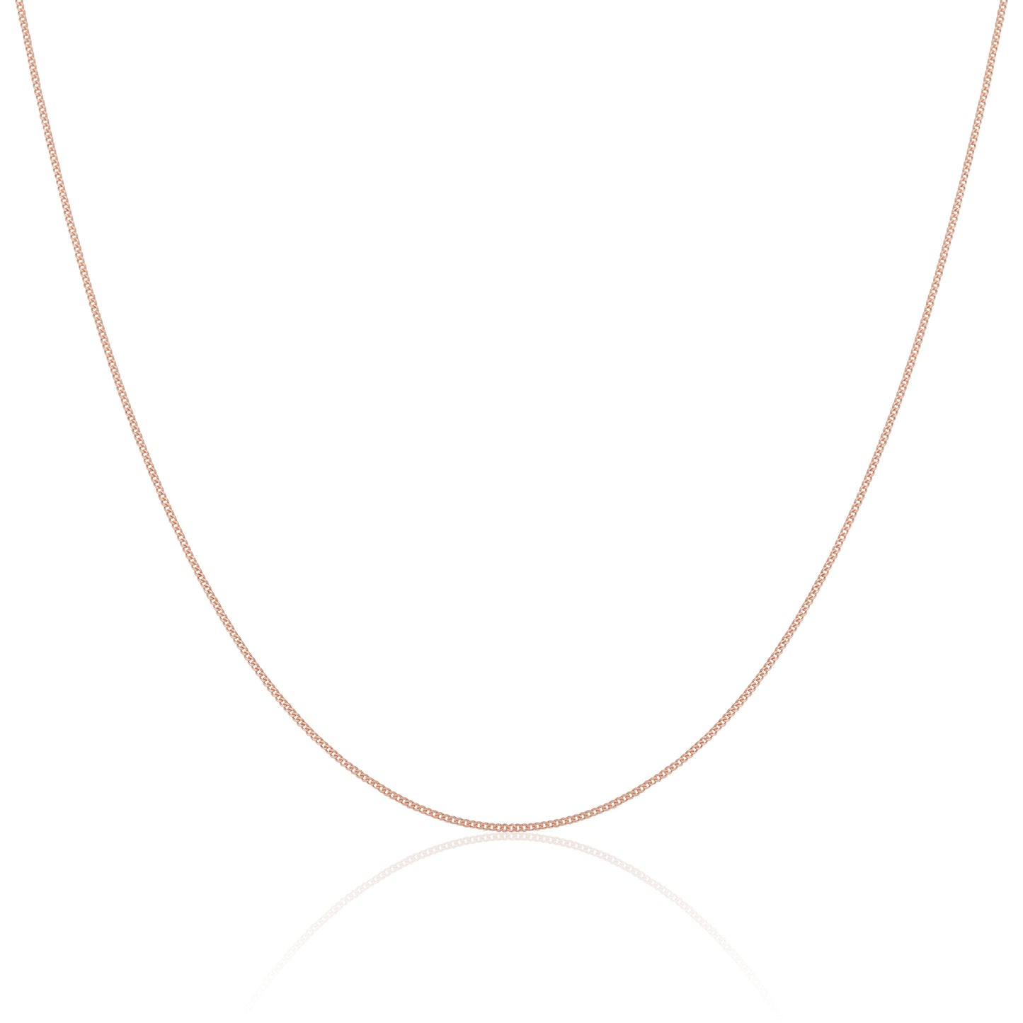 Roségold plattierte Sterling Silber feine Diamantschliff-Panzerkette 14 - 32 Zoll