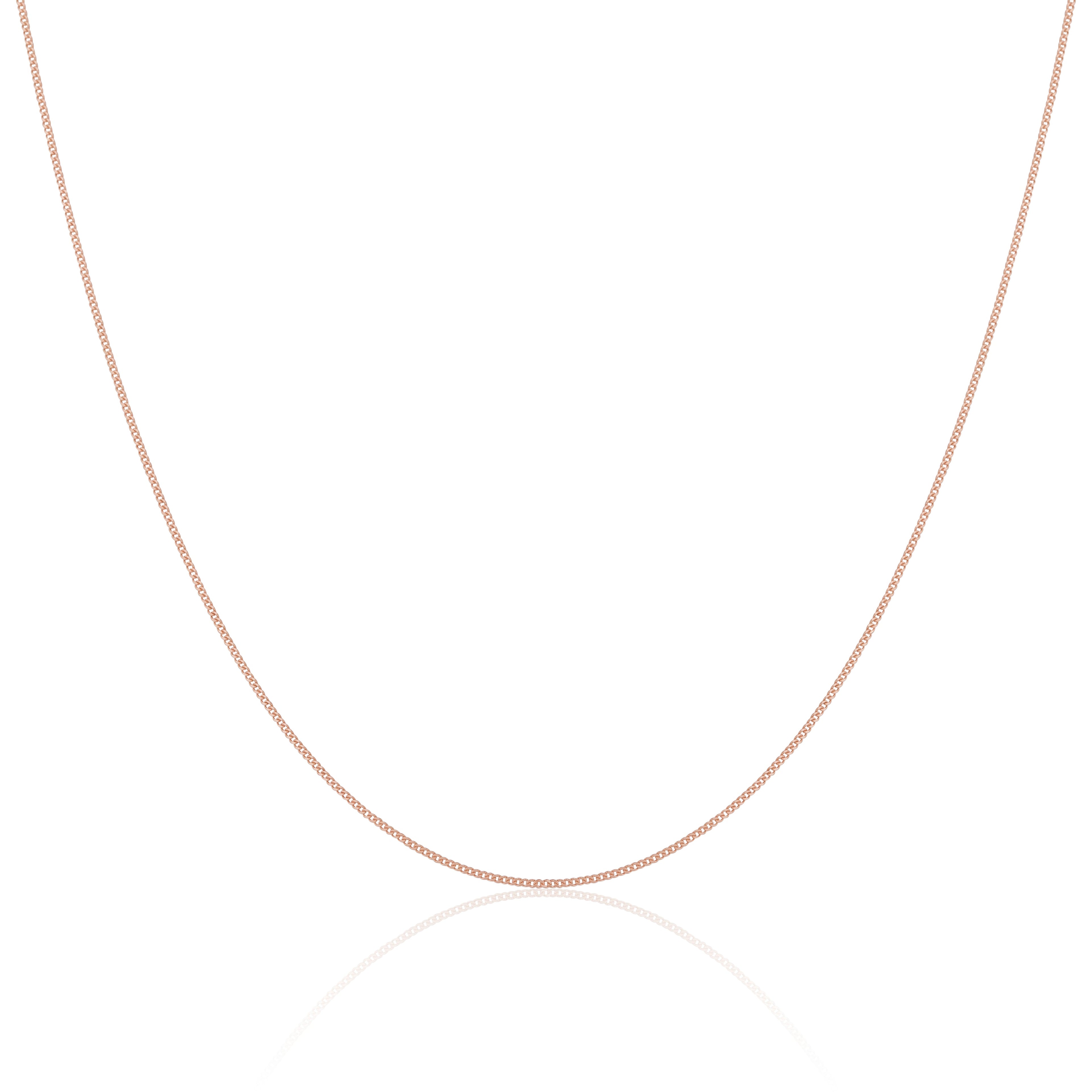 Roségold plattierte Sterlingsilber feine Diamantschliff-Panzerkette 14 - 32 Zoll