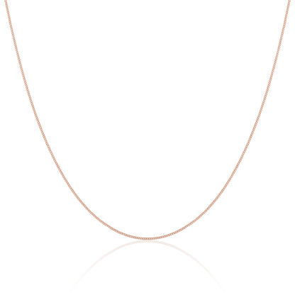 Roségold plattierte Sterling Silber feine Diamantschliff-Panzerkette 14 - 32 Zoll