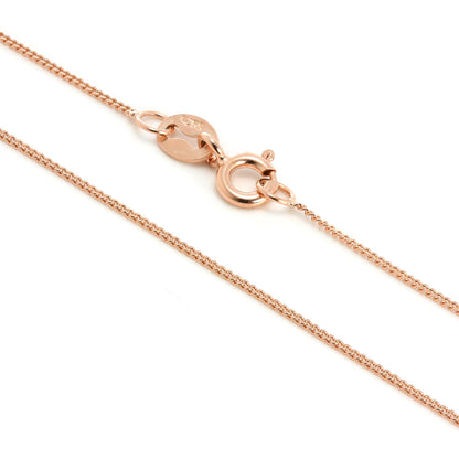 Roségold plattierte Sterling Silber feine Diamantschliff-Panzerkette 14 - 32 Zoll