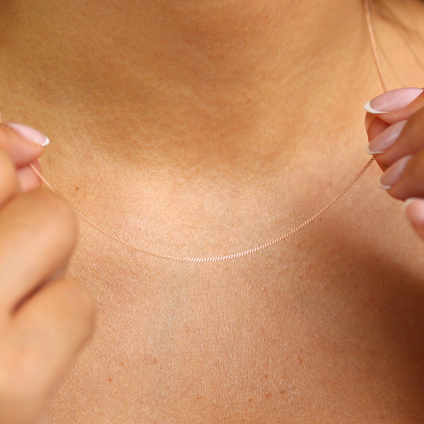 Roségold plattierte Sterling Silber feine Diamantschliff-Panzerkette 14 - 32 Zoll