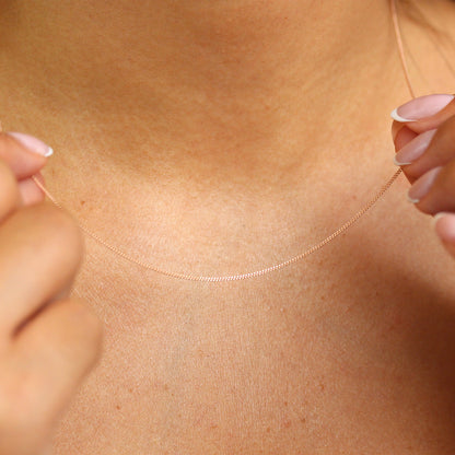 Roségold plattierte Sterling Silber feine Diamantschliff-Panzerkette 14 - 32 Zoll