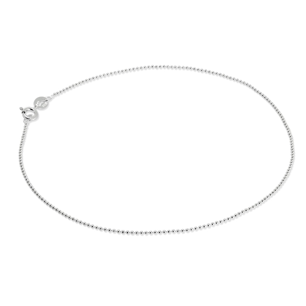 Sterlingsilber 1 mm Kügelchen Kette Fußkette