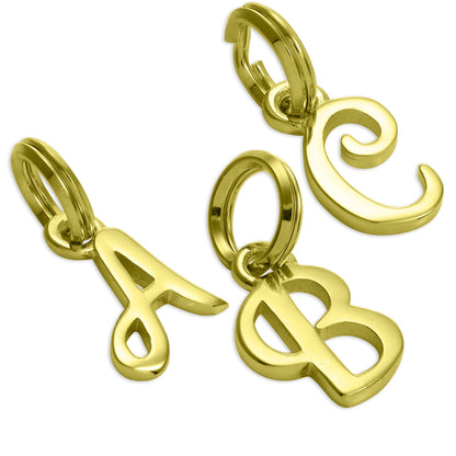 Vergoldetes Sterlingsilber, Buchstabenanhänger A-Z