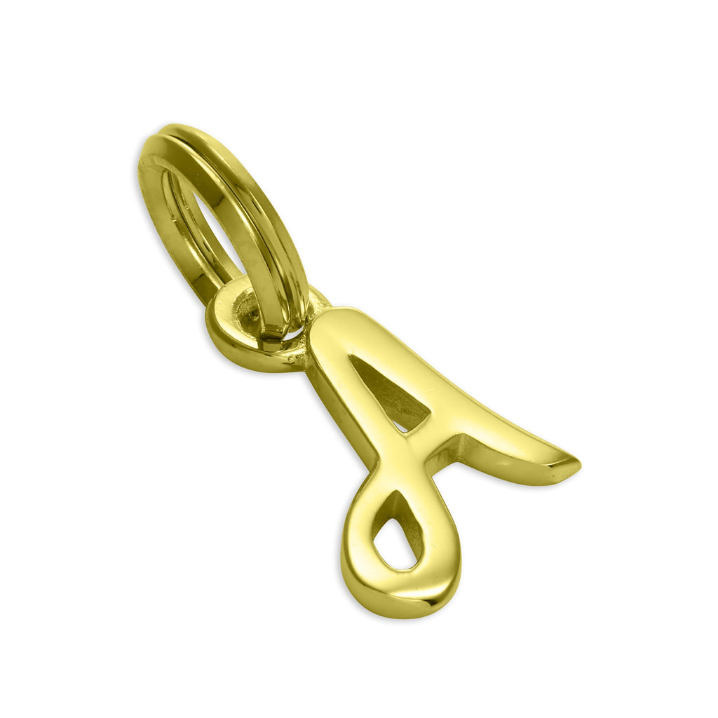 Buchstaben-Charm in Schreibschrift aus vergoldetem Sterlingsilber, A - Z