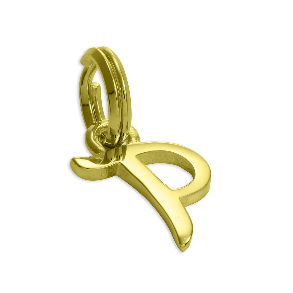 Buchstaben-Charm in Schreibschrift aus vergoldetem Sterlingsilber, A - Z