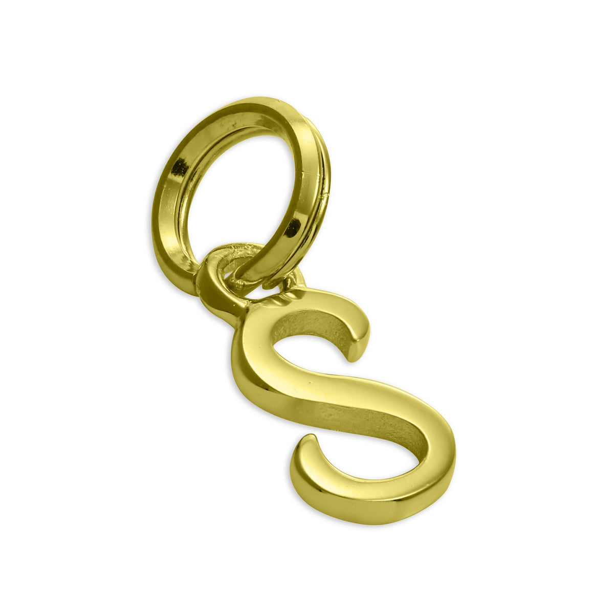 Buchstaben-Charm in Schreibschrift aus vergoldetem Sterlingsilber, A - Z