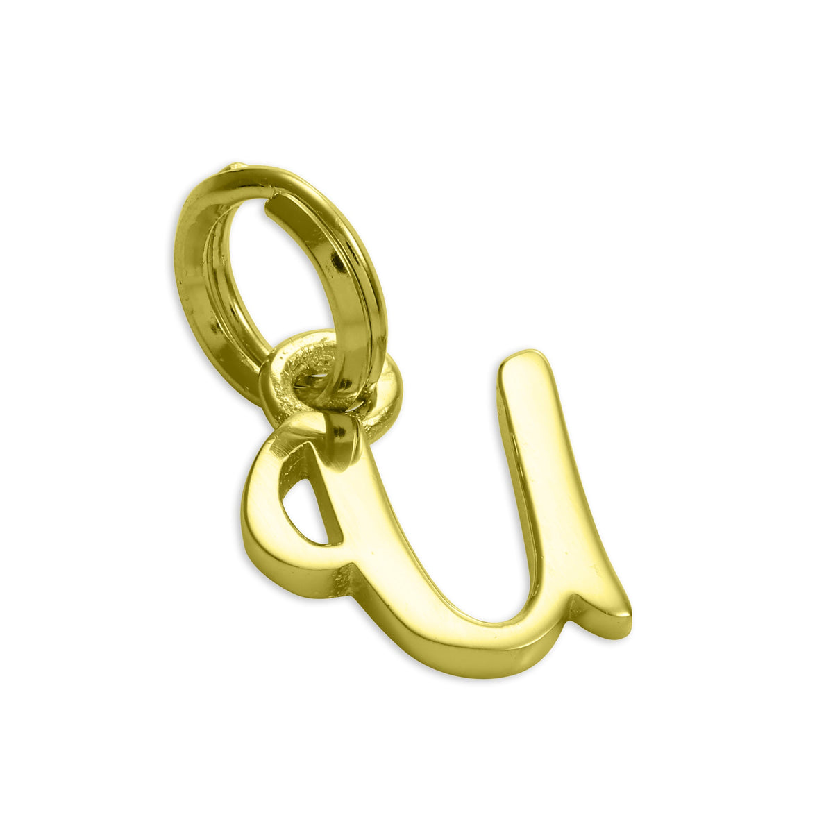 Buchstaben-Charm in Schreibschrift aus vergoldetem Sterlingsilber, A - Z