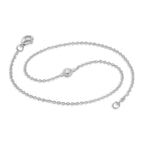Sterlingsilber & 5 mm Rund CZ Kristall Fußkette