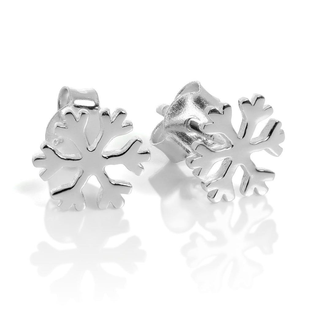 Sterlingsilber Schneeflocke Ohrstecker