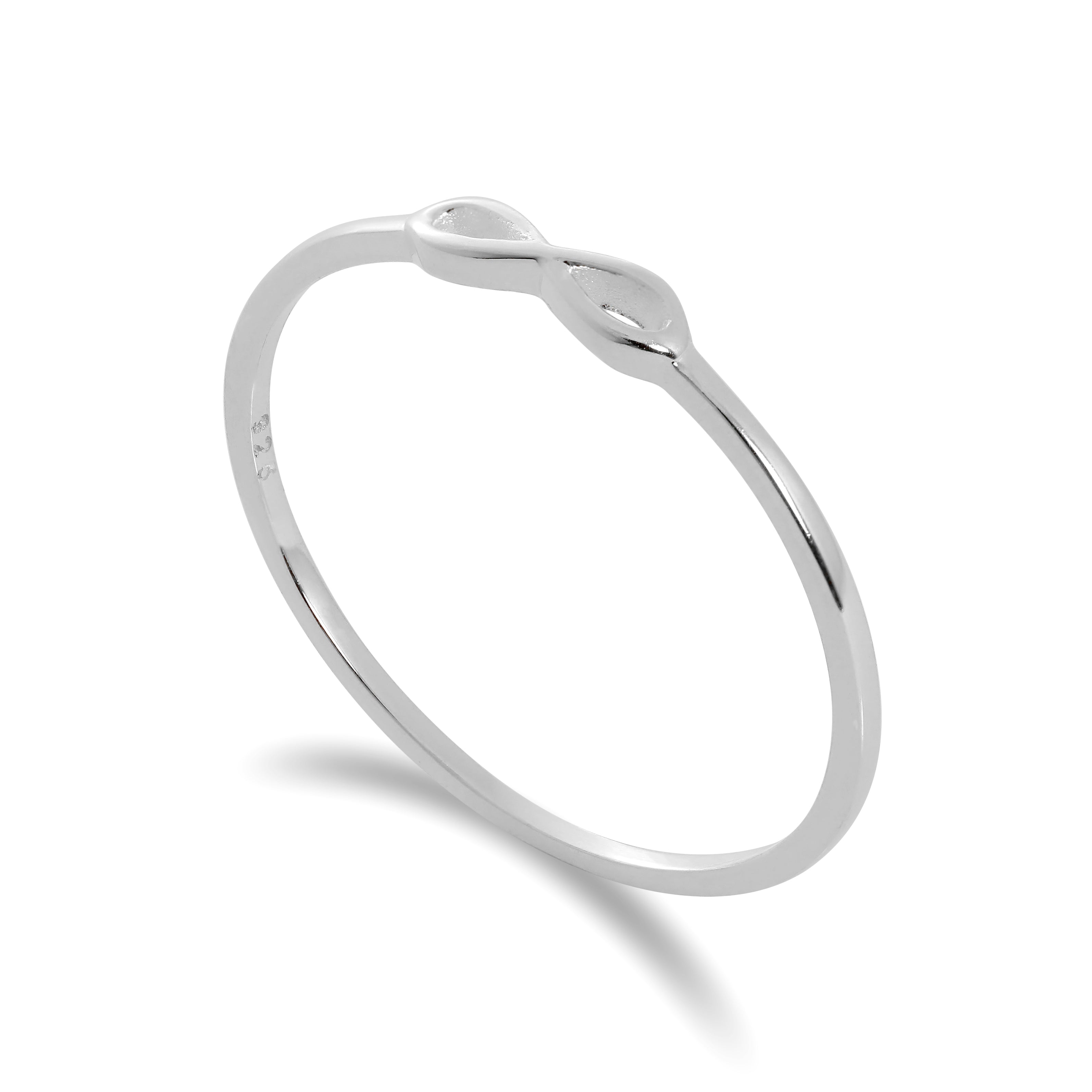 Sterlingsilber-Stapelring mit 1 mm breiter Endlosschleife – Größe I – W