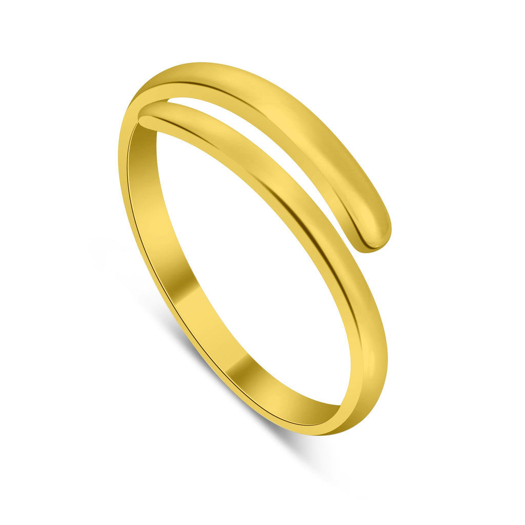 Vergoldet Sterlingsilber Einfach Verstellbar 2 mm Band Midi Zehenring