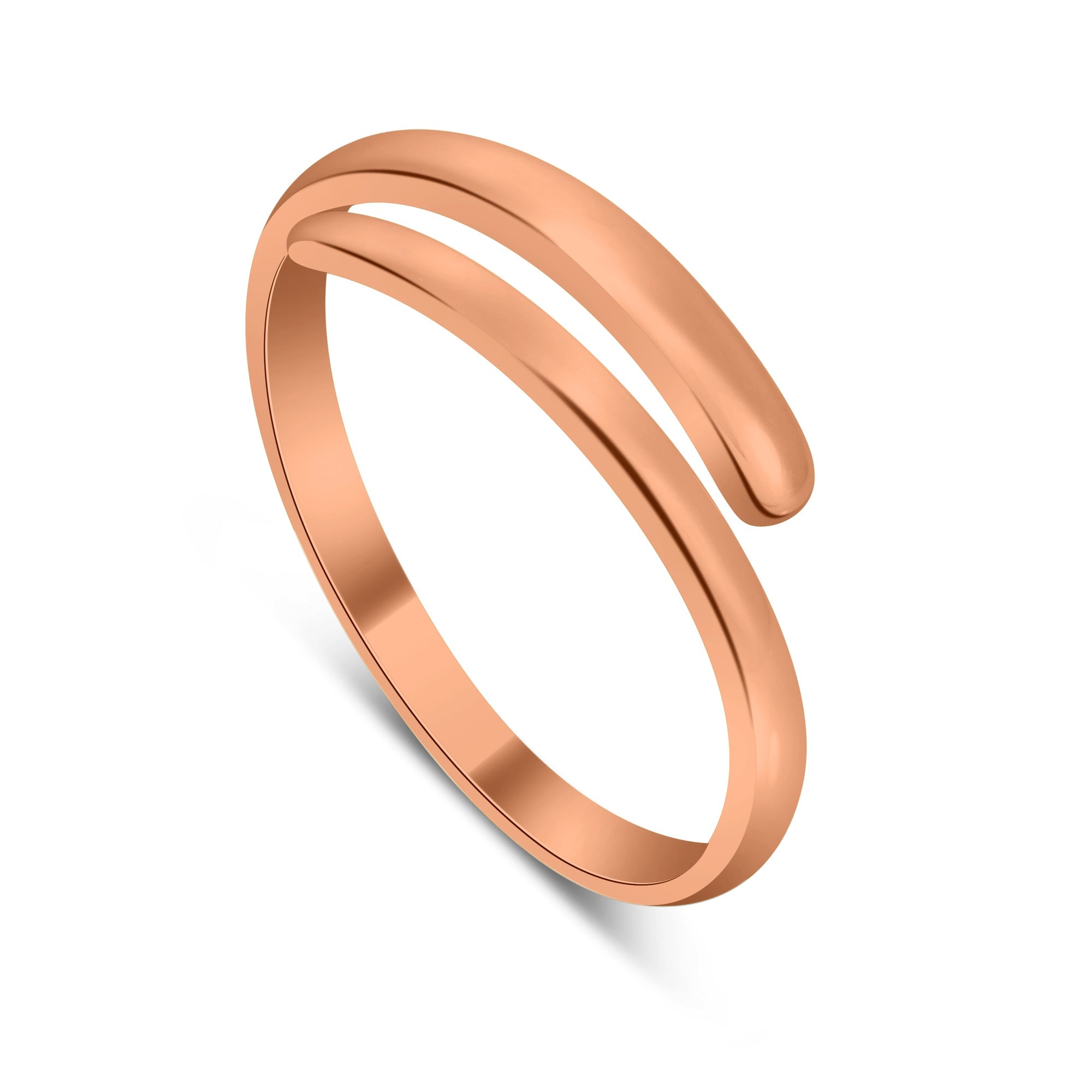 Rosévergoldet Sterlingsilber Einfach Verstellbar 2 mm Midi Zehenring