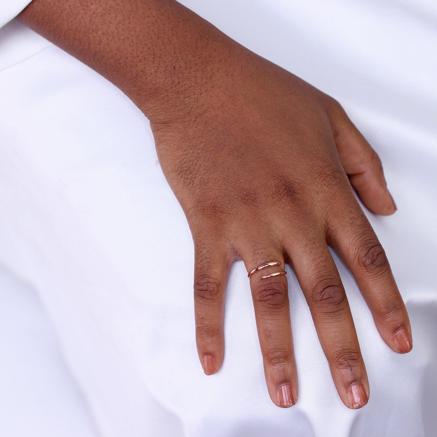 Rosévergoldet Sterlingsilber Einfach Verstellbar 2mm Midi Zehenring