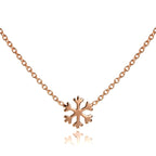 Rosévergoldet Sterlingsilber 45,5 cm Schneeflocke Halskette