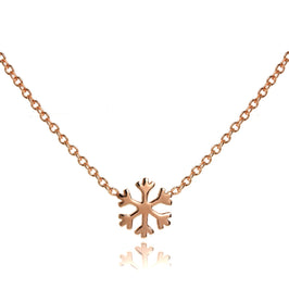 Rosévergoldet Sterlingsilber 45,5 cm Schneeflocke Halskette