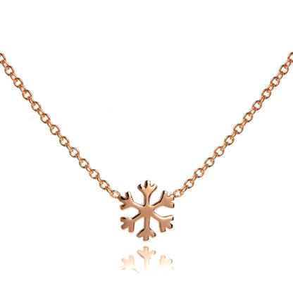 Rosévergoldet Sterlingsilber 45,5cm Schneeflocke Halskette