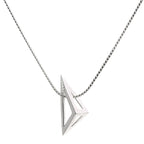 Sterlingsilber-Halskette mit offenem Dreieck an Fuchsschwanzkette