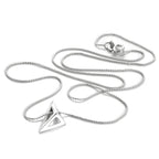 Sterlingsilber-Halskette mit offenem Dreieck an Fuchsschwanzkette
