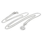 Sterlingsilber-Halskette mit Alice im Wunderland-Uhr an Kette 40–55 cm