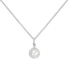 Sterlingsilber-Halskette mit Alice im Wunderland-Uhr an Kette 40–55 cm