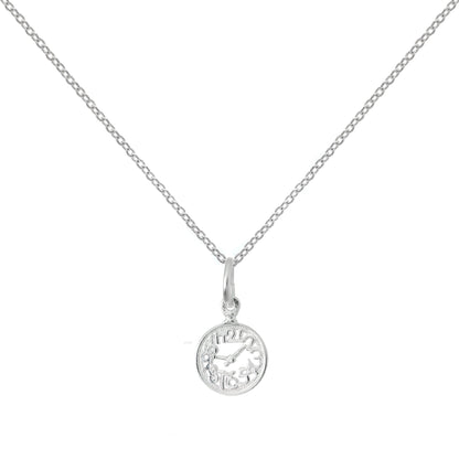 Sterlingsilber-Halskette mit Alice im Wunderland-Uhr an Kette 16–22 Zoll