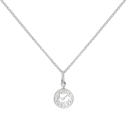 Sterlingsilber-Halskette mit Alice im Wunderland-Uhr an Kette 16–22 Zoll