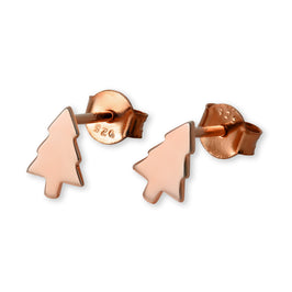 Rosévergoldet Sterlingsilber Weihnachtsbaum Ohrstecker