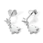 Sterlingsilber Weihnachtsbaum & Stern Baumel Ohrstecker