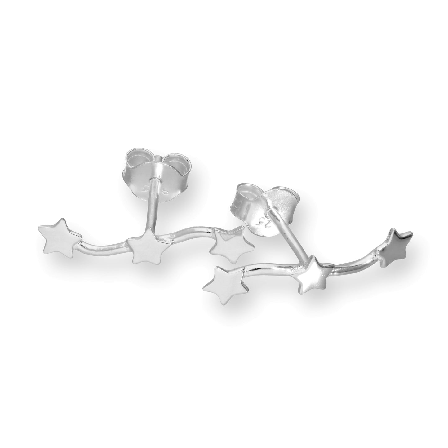 Sterlingsilber Dreifach Stern Ohrstecker