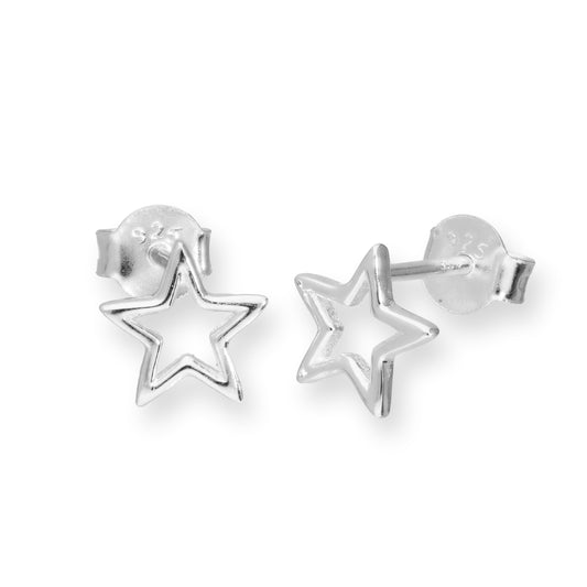 Sterlingsilber Offen Stern Ohrstecker