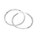 Sterlingsilber 35 mm Diamantschliff Schläfer Creolen Ohrringe