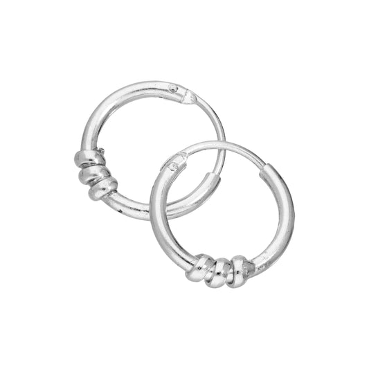 Sterlingsilber 10mm Gedreht Seil Schläfer Creolen Ohrringe