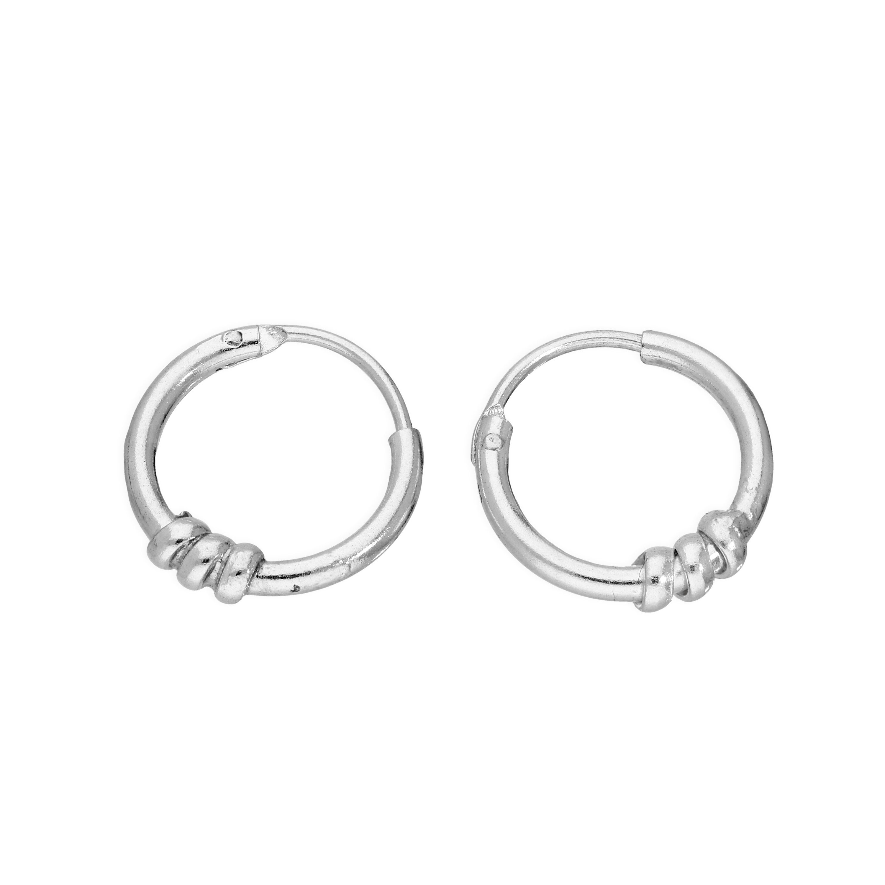 Sterlingsilber 10 mm Gedreht Seil Schläfer Creolen Ohrringe