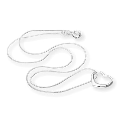 Halskette aus Sterlingsilber mit schwebendem Herzanhänger