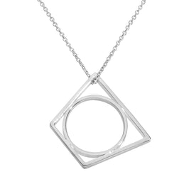 Sterlingsilber Trapez Stapelring an Kette 40,5 - 51 cm