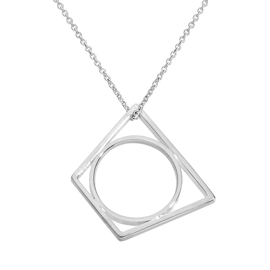 Sterlingsilber Trapez Stapelring an Kette 40,5 - 51cm